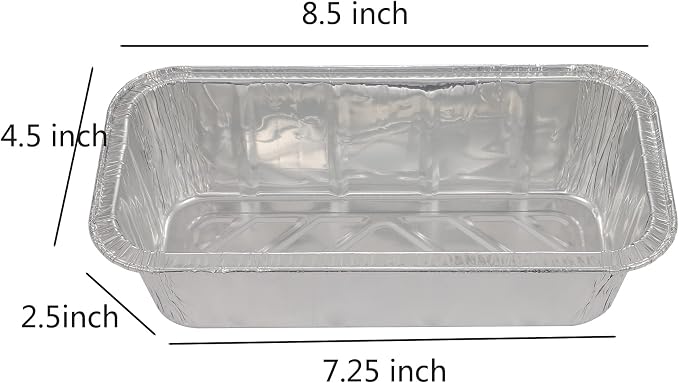 Waytiffer Loaf Pans [50 Pack] 2Lb Heavy Duty Disposable Aluminum Foil Premium Bread Tins Standard Size - 8.5" X 4.5" X 2.5" Perfect for Homemade Cakes & Breads