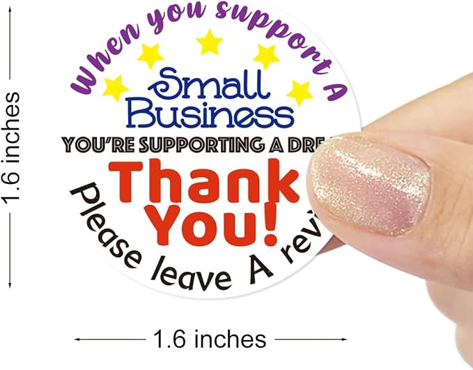 Please Leave a Review Stickers,Small Business Package Packing | 500 Labels Per Roll/Colorful/Stick Easily/Waterproof/Cute Thank You Sticker for Mail Envelopes