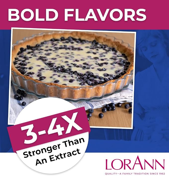 LorAnn Oils Super Strength Flavoring - Used For Candy Making, Flavoring Extracts, Baking, Hard Candy, and Flavor Oils - Bold, Natural Flavors 4X Stronger Than Extracts - Blueberry, 1 fl oz