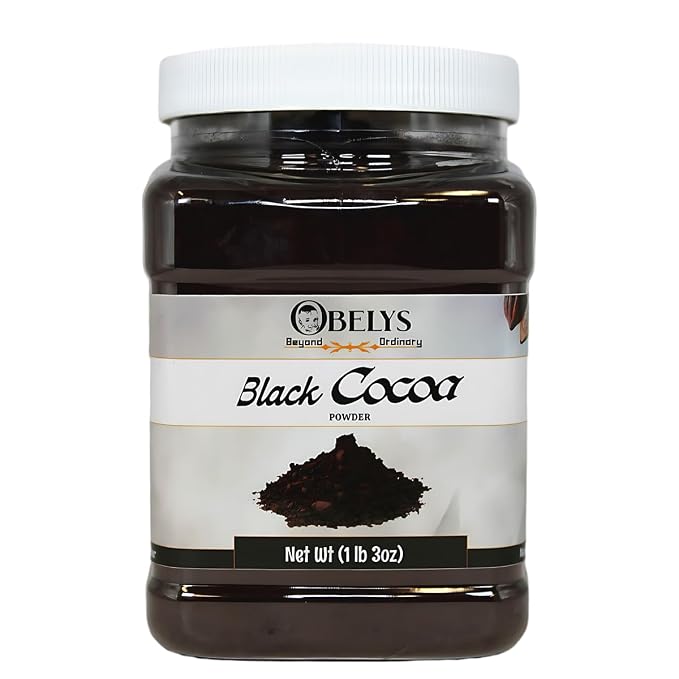 Unsweetened Black Cocoa Powder (1 lb 3 oz Jar) - All-Natural Food Coloring Alternative | Gluten Free, Kosher, Non-GMO | Dutch Processed