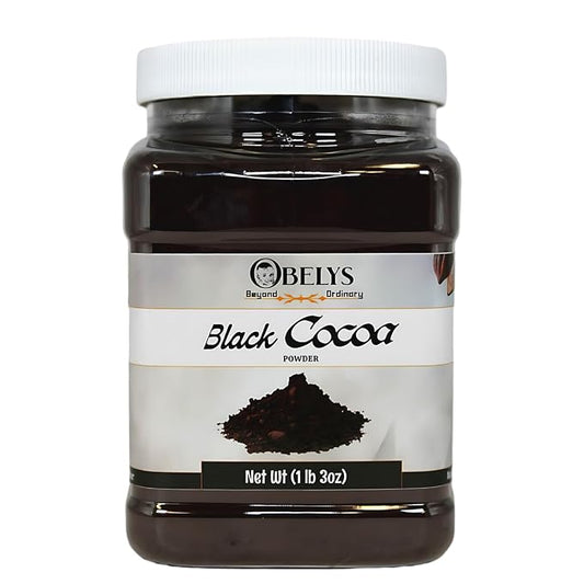 Unsweetened Black Cocoa Powder (1 lb 3 oz Jar) - All-Natural Food Coloring Alternative | Gluten Free, Kosher, Non-GMO | Dutch Processed