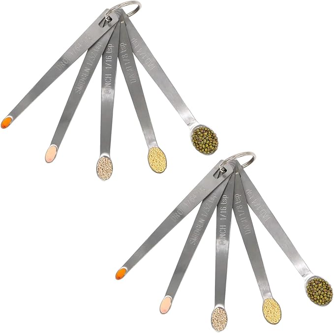 2Pack Mini Measuring Spoons Set, Heavy Duty Stainless Steel Teaspoon for Cooking and Baking, Suitable for Small Amount of Dry or Liquid Ingredients and Spices