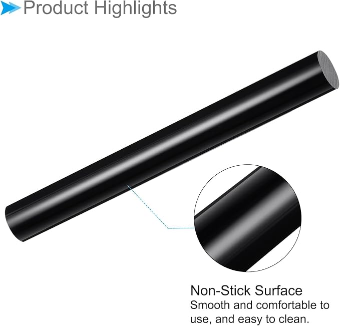 Acrylic Clay Roller, 9 Inch Length 1 Inch Dia., Acrylic Non-Stick Rolling Pin Roller Black - (Applications: for Shaping Sculpting)