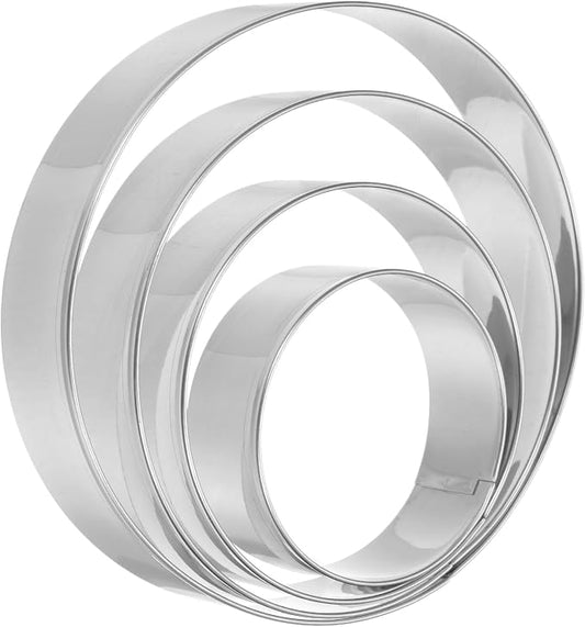 HARFINGTON Circle Round Cookie Cutter Set Assorted Sizes Stainless Steel Geometric Biscuit Baking Pastry Candy Cookie Cutters Molding for Pastry Fondant Cake