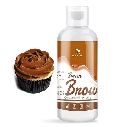 Gel Food Coloring - Vibrant Gel Food Coloring for Baking, Cake Decorating, Easter Egg - Concentrated Flavorless Edible Food Color Dye for Icing, Fondant, Drinks, Cookie, DIY Crafts - 4.5 oz (Brown)