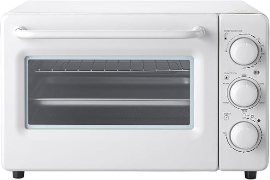 Novaspark Air Fryer Toaster Oven Combo, Retro Convection Oven Countertop,19QT Small Toaster Oven, 4-slices or 9" Pizza,Bake,Toast,Broil, Air Fry, Rapid Heating Mini Conventional Oven, Non-Stick, White