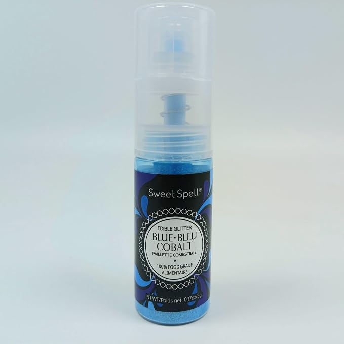 Sweet Spell Edible Cake Glitter Spray – Shimmering Magic for Cakes Decorating & Cocktails – 100% Edible, Food-Grade, Vegan, Gluten-Free (Blue)