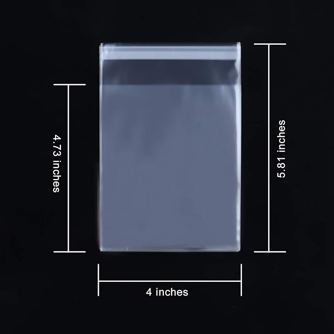 NEOACT 400 Pcs 4"x4.73" Clear Resealable Cellophane Bags Good for Bakery, Candle, Soap, Cookie Poly Bags
