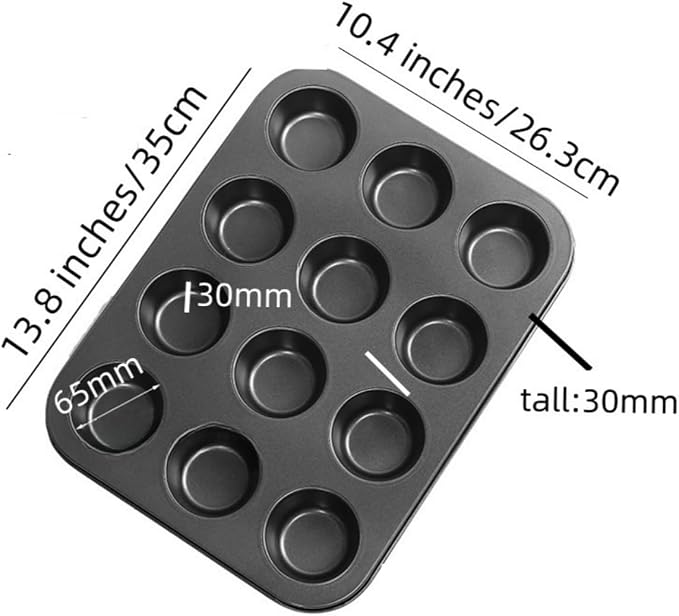 2-Pack 12-Cup Muffin Pan, Nonstick Bakeware | Carbon steel cupcake baking tray, BPA-free and easy release. Oven-safe for muffins and cupcakes. Great for home baking.