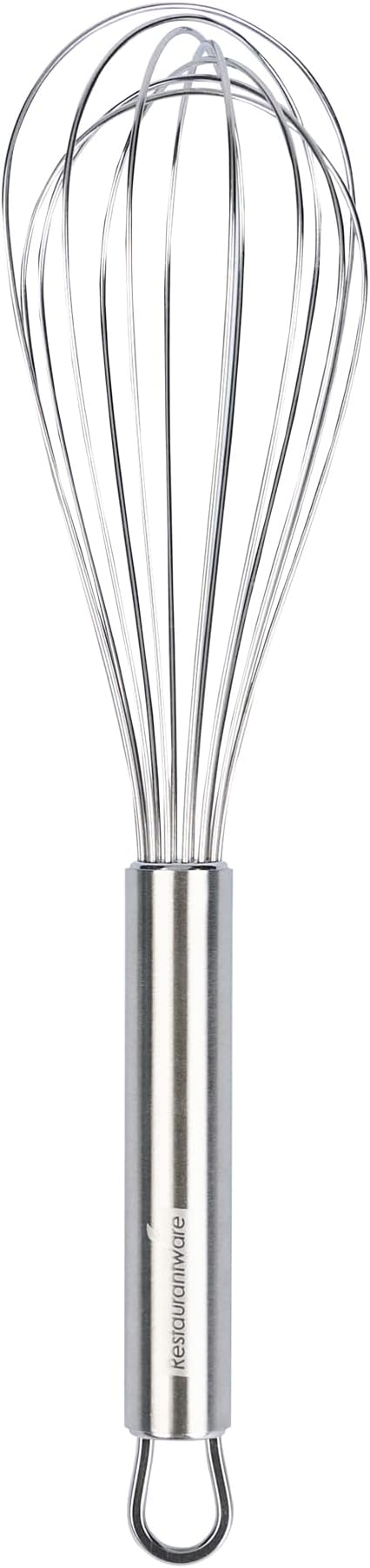 Restaurantware 11 in Stainless Steel Wire Whisk - German Standard Kitchen Balloon Whisk with Ergonomic Handle, Dishwasher Safe - Durable French Whisk for Cooking, Mixing Thick Batter and Sauce