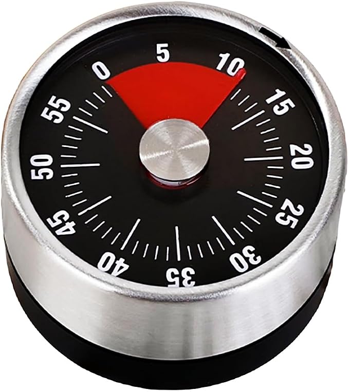 Kitchen Timer Magnetic Time Timer, Visual Countdown Kitchen Stainless Steel Mechanical Clock, Alarm Clock, Alarm Clock, Reminder (Stainless Steel)