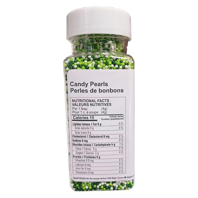 Sentovac Green and White Nonpareils Sprinkles St Patricks Edible 2mm Mini Peals Sprinkle for Cake Decorating Sugar Candy Cookie Cupcake Topper Baking Decorations Christmas St Patricks Supplies