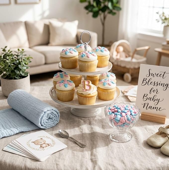 Oasis Supply Baby Shower Sprinkles & Sugar Shapes – Edible Decorations for Cakes, Cupcakes, and Cookies – Gender Reveal, Boy, Girl, and Neutral Party Baking Decorations - - Pink & Blue Baby Onesies