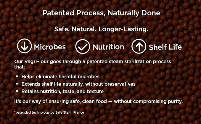 Pure & Sure Organic Ragi Flour | Organic Gluten Free Flour | Vegan Flour, Non-GMO, No Preservative, No Trans Fats | 1kg