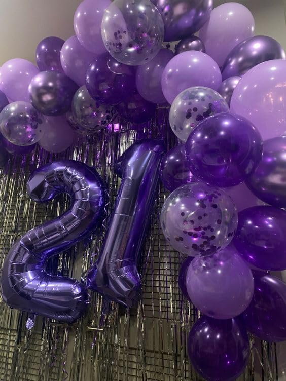 Purple Number 16 Balloon 40 Inch, 16th Birthday Party Decorations for Children, Giant 16 Foil Balloon for Party Supplies