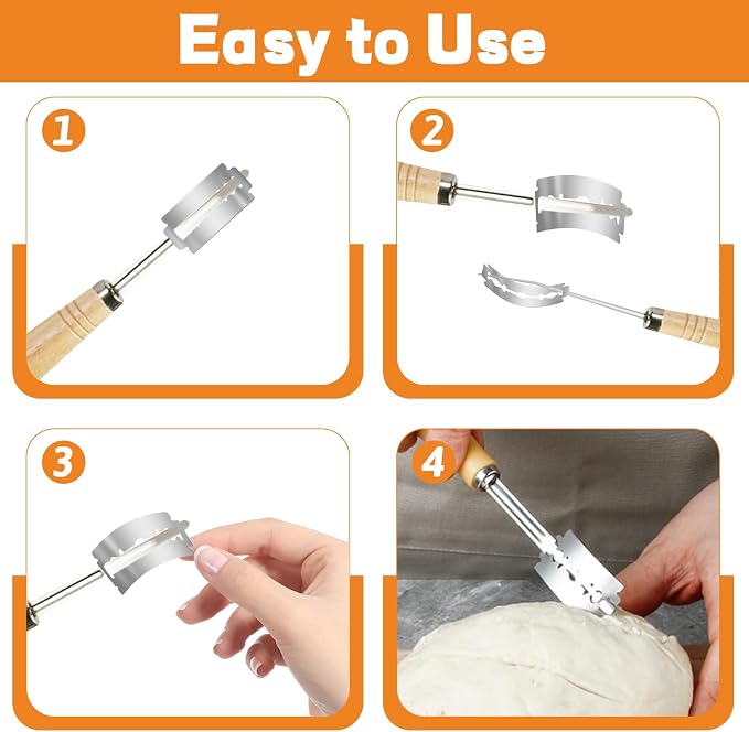 Bread Lame Blades Refill 40 PCS Breads Scoring Blade Stainless Steel Dough Scorer Tool Professional French Dough Bread Lame Razors Knife for Sourdough Baker Baking Homemade Bread Pattern Design
