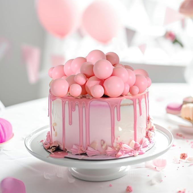 75 Pieces Light Pink Cake Balls Topper Decorations Foam Cupcake Topper Mini Balloon Cake Topper Balls Cake Picks for Cake Deco Birthday Party Wedding