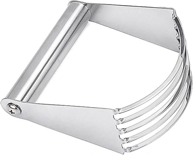 Dough Blender, 4.6 Inch x 4 Inch Stainless Steel Pastry Cutter with Stainless Steel Handle for Dough Mixer Butter Cutter Baking (Silver)