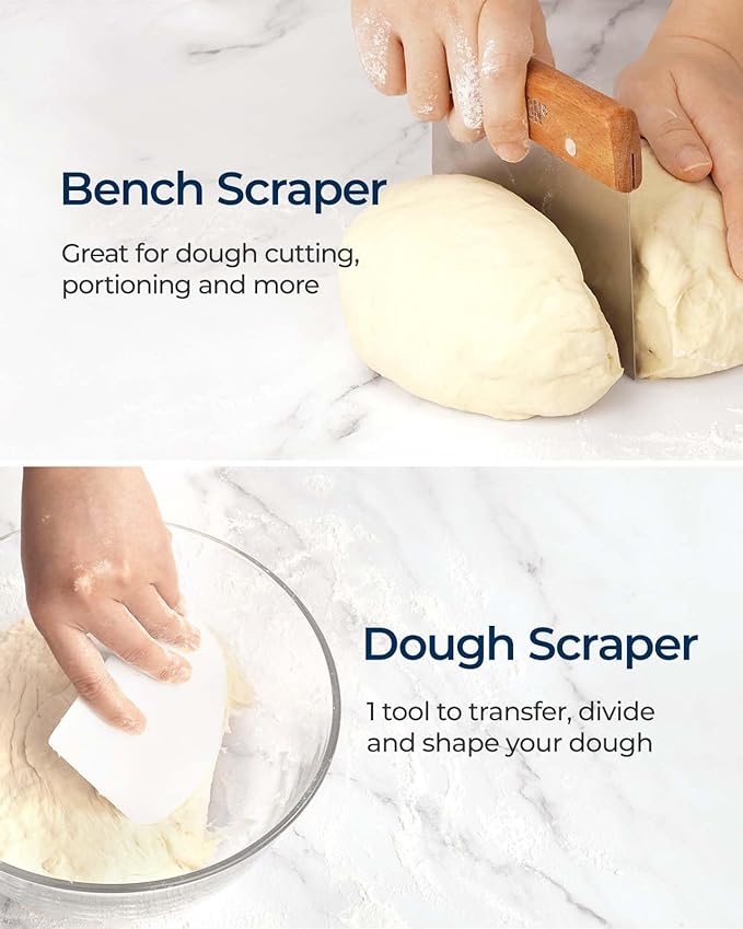 Lorzon Proofing Baskets with Sourdough Starter Jar Kit, 10" Round & 11" Oval Plastic Bannetons, Sourdough Bread Baking Supplies