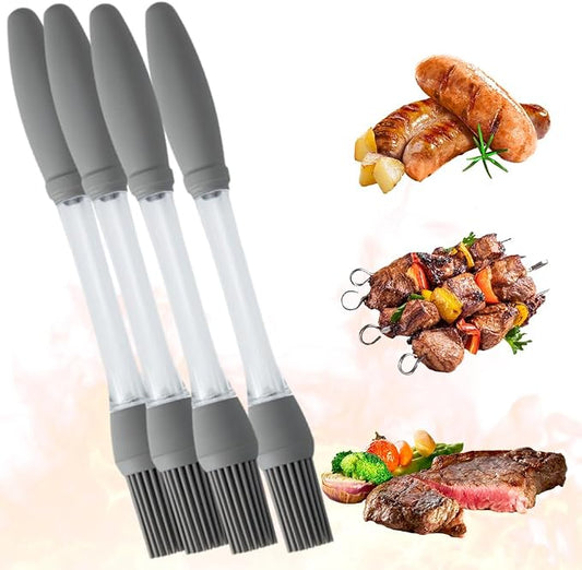 2PCS Silicone Oil Brush Basting Pastry Brush for Grilling BBQ Baking,2025 Silicone Oil Brush Basting Brush for Cooking,Pastry Brushes for Baking Cooking Kitchen Gadget Home Outdoor Use (4PC)