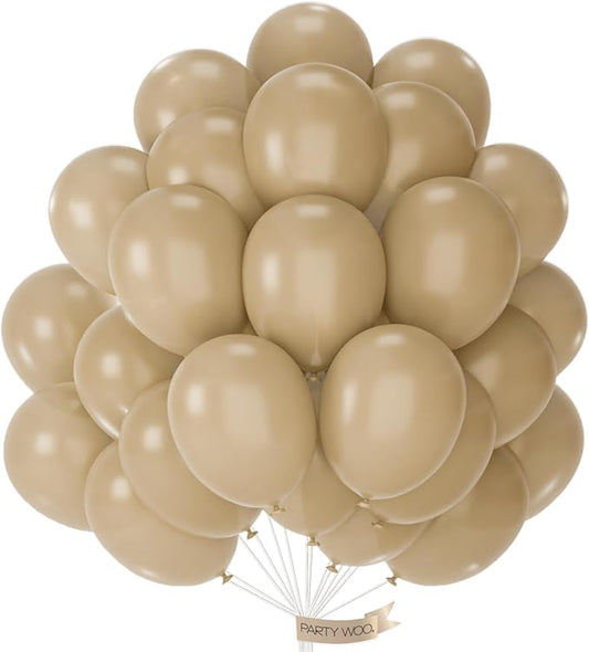 PartyWoo Light Brown Balloons 100 pcs 12 Inch Nude Neutral Boho Tan Fall Latex Helium Balloons for Wedding Graduation Birthday Boy Baby Shower Cowgirl Jungle Theme Party Decorations Brown-F56