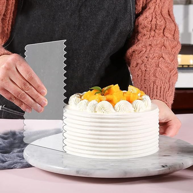 9-Piece Clear Cake Decorating Scraper Set – 4Pcs Large Acrylic Icing Smoothers and Edge Combs,5Pcs Flexible Plastic Cake Scraper Smoother,Mousse Baking Projects for Buttercream, Frosting (clear)