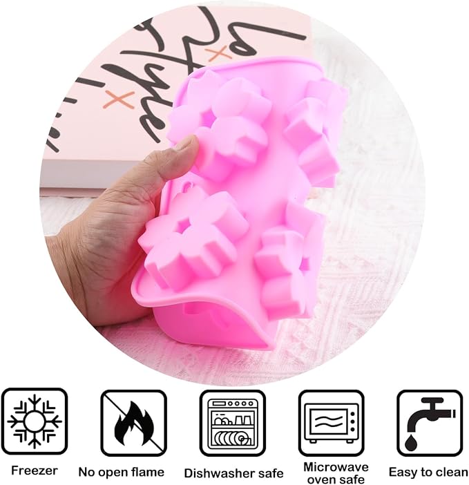 6 Cavity Sakura Flower Silicone Chocolate Molds Cherry Blossom Mold For Chocolate Hard Candy Set Of 2