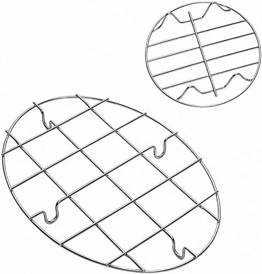 2 Pieces 304 Stainless Steel Cooling Racks, Roasting Rack, Multi-Purpose Cooking Rack Set for Baking, Roasting, Steaming and Cooling, Round and Oval Shapes Included