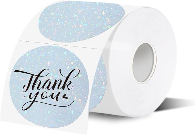 3''Holographic Thermal Label,Round Self-Adhesive Direct Thermal Label,for DIY Logo Design,Name Tag (200/Roll Starry Sky)