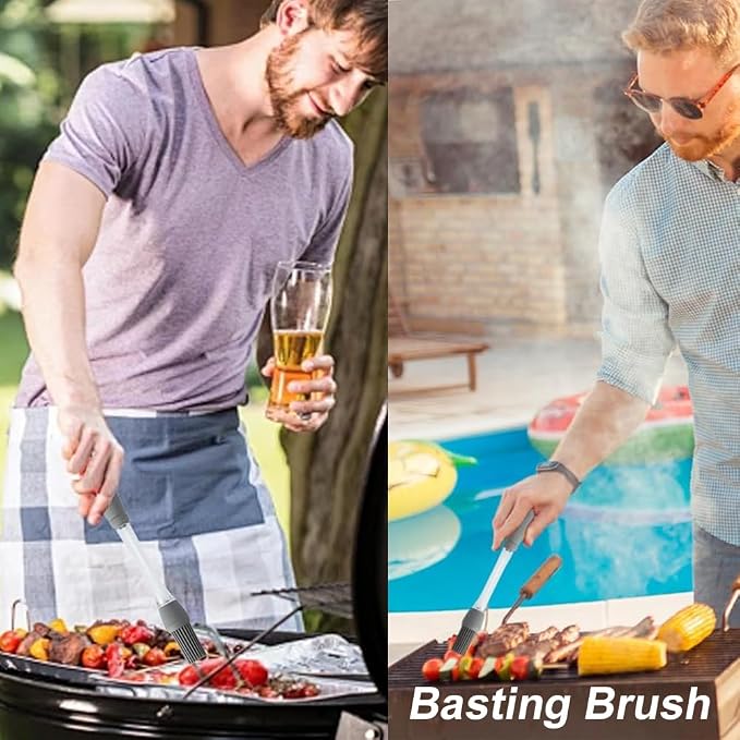 Silicone Oil Brush Basting Pastry Brush for BBQ Grilling Baking, 2025 New Heat Resistant Spread Oil Butter Sauce for Cooking, for Kitchen Gadget Home Outdoor Use (1 Pcs)