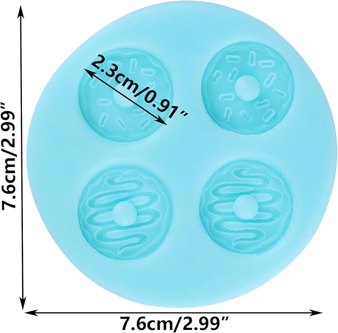 Doughnut Fondant Mold Donut Silicone Molds for Cake Decorating Cupcake Topper Chocolate Candy Gum Paste Polymer Clay