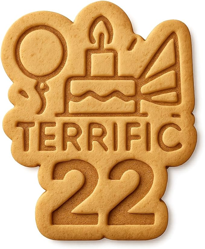 Geometric Terrific 22 Cookie Cutter & Stamp, Fondant & Clay - 3.3x4"