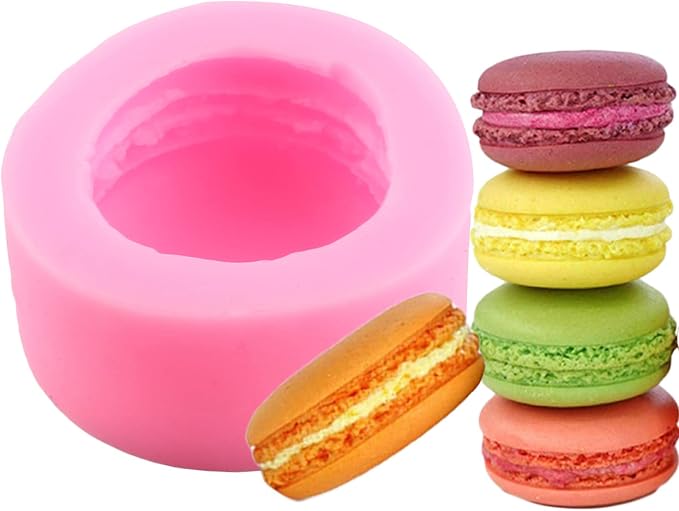 ZiXiang Macaroon Hamburger Silicone Molds Ice Cream Ball Fondant Mold Milk Chocolate Mold for Cake Decoration Cupcake Topper Candy Resin Clay Candle Soap Bath Bomb Set Of 4