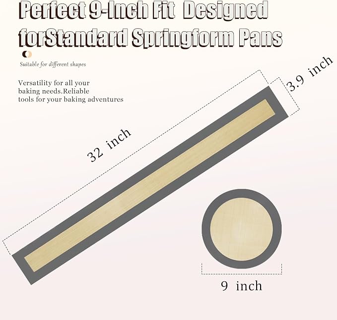 9 Inch Springform Pan & Cheesecake Pan Compatible Silicone Liner Set, Reusable Non-Stick Baking Mat System for Springform Baking Pans, Bottom and Side Cake Pan Liner for Easy Release Baking