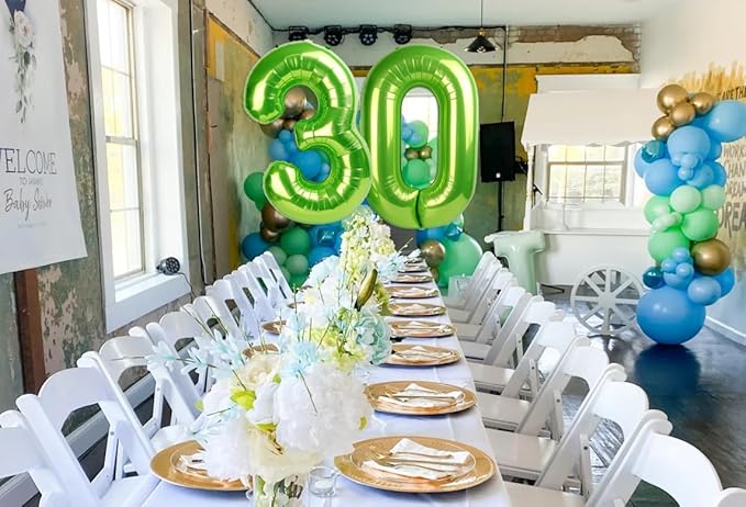 Numbers Balloon 3, 40 Inch Large Light Green Balloon for Three Year Old Birthday Decor, 3 13 30 31 Birthday Party Decorations for Wedding Supplies