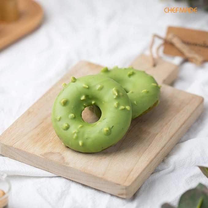 CHEFMADE Donut Pan, Nonstick 6 Cavity Jumbo Ring Doughnut Pan for Baking Cookies Bagel, Set of 2 (Black)