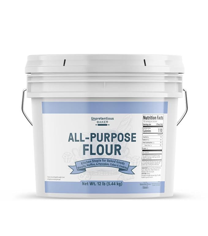 Unpretentious All Purpose Flour, 2 Gallon Bucket, Versatile Kitchen Staple, Food Storage