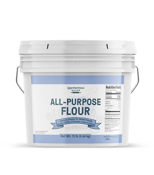 Unpretentious All Purpose Flour, 2 Gallon Bucket, Versatile Kitchen Staple, Food Storage