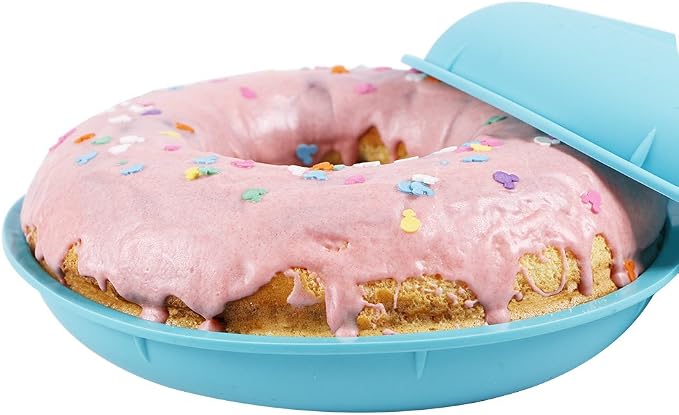 Webake Jumbo Silicone Donut Cake Pan Non-Stick Bagel Cake Mold 10 inch Set of 2 Halves Baking Molds