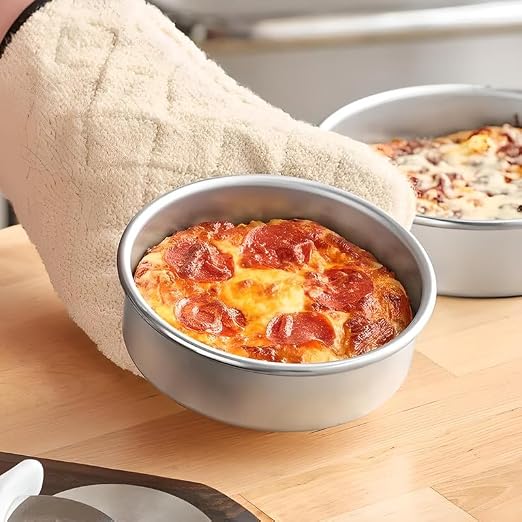 OCS Parts Pro Series 6-Inch Round Aluminum Cake Pan | Heavy Duty Baking Tin for Cakes and Deep Dish Pizzas in Home Kitchens, Pizzerias, Restaurants and Bakeries