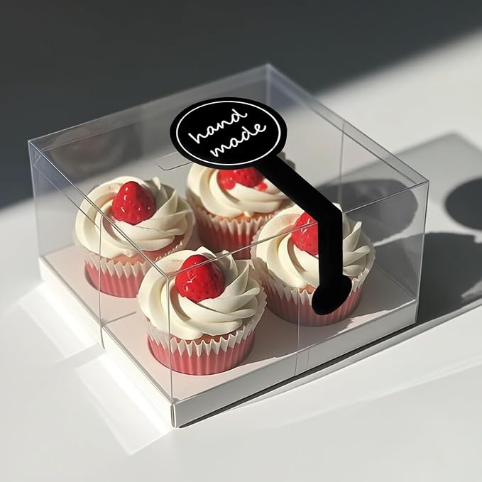 Handmade Stickers for Bakery Packaging 300 Pcs | Black Self-Adhesive Food Labels for Homemade Baking and Tamper-Proof Seals