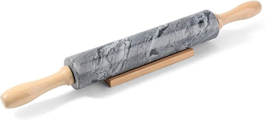 Koville Marble Rolling Pin, Non-Stick Polished Dough Roller, Pasta, Dumpling, Ravioli, Fondant,Pie Crust, Kitchen Baking Pastry Tools Grey Marble