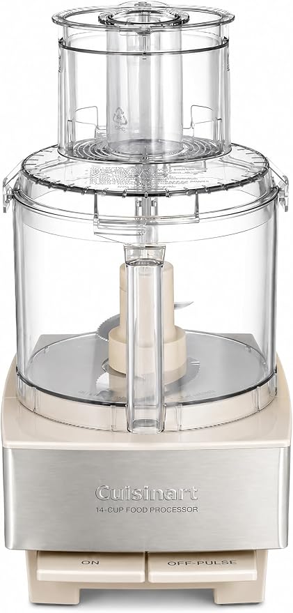 Cuisinart Food Processor 14-Cup Vegetable Chopper for Mincing, Dicing, Shredding, Puree & Kneading Dough, Cream Stainless Steel, DFP-14CRM