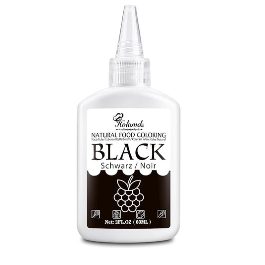 Natural Food Coloring - 2oz Plant-Based Liquid Food Dye, FD&C Dye Free, Gluten Free Vegan Non-GMO, No Dairy Nut Egg Sugar, for Baking Cake Decorating Icing Frosting Fondant Easter Eggs Drinks (black)