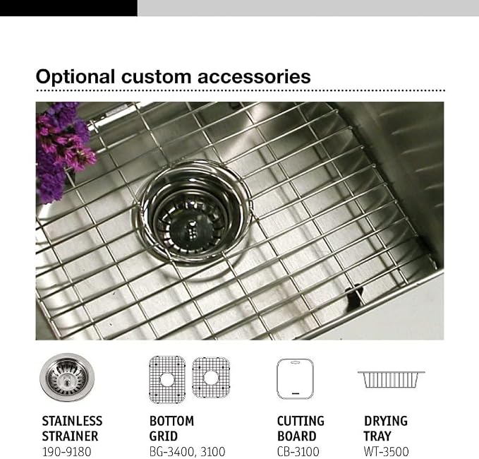 Houzer ISL-3322BS3-1 Glowtone Stainless Steel Kitchen Sink, Topmount, 60/40 Double Bowl Kitchen Sink, 3-hole, Cabinet Compatibility, Satin Finish