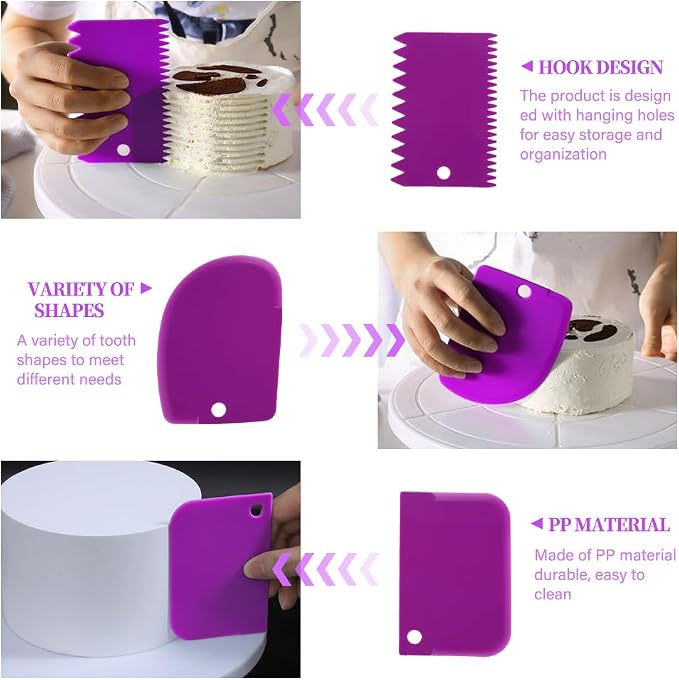 Cake Stand Rotating Turntable kit with Reusable Piping Bag and Piping Tips,Offset Spatula,Cake Decorating Tools for Beginners