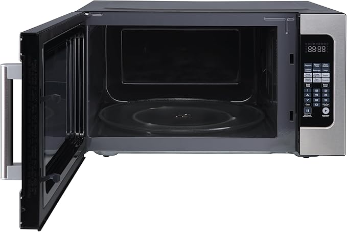 24.4 in. W. 2.2 cu. ft. Countertop Microwave Oven in Stainless Steel, with Gray Cavity