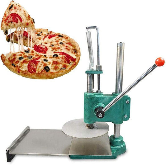 9.5inch Pizza Dough Press Machine, Commercial Manual Pastry Press Machine Stainless-Steel Household Pizza Press w/Cast Iron Base Pizza Express Dough Sheeter for Commercial Or Family