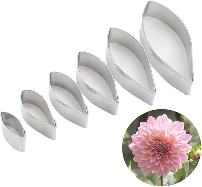 KALAIEN 6pcs/set Dahlia Sugar Flower Cutter Set Fondant Cake Sugarcraft Decorating Tools