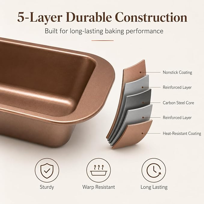 2 Pack Meatloaf Pan with Drain Tray, Nonstick Loaf Pan for Baking Bread and Meatloaf, Heavy Duty Meat Loaf Bakeware with Removable Grease Draining Insert, Wide Handles